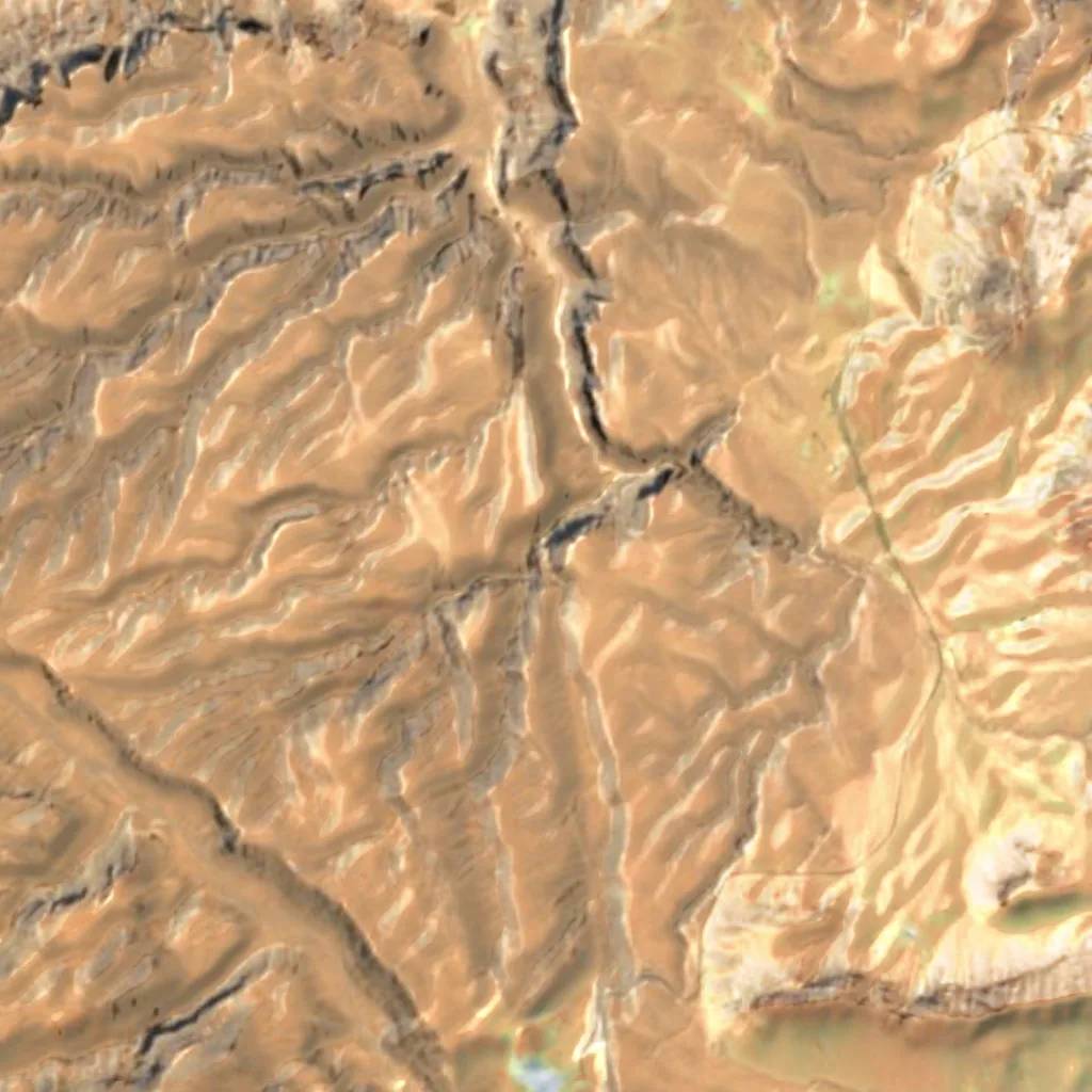 Darre Gahan Waterfall seen from above (Sentinel-2)