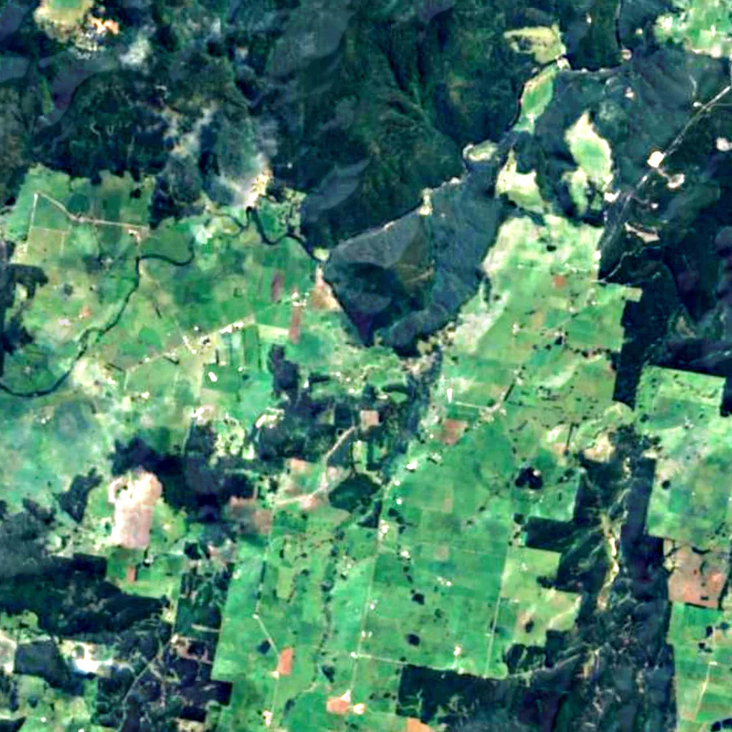 Delaneys Falls seen from above (Sentinel-2)