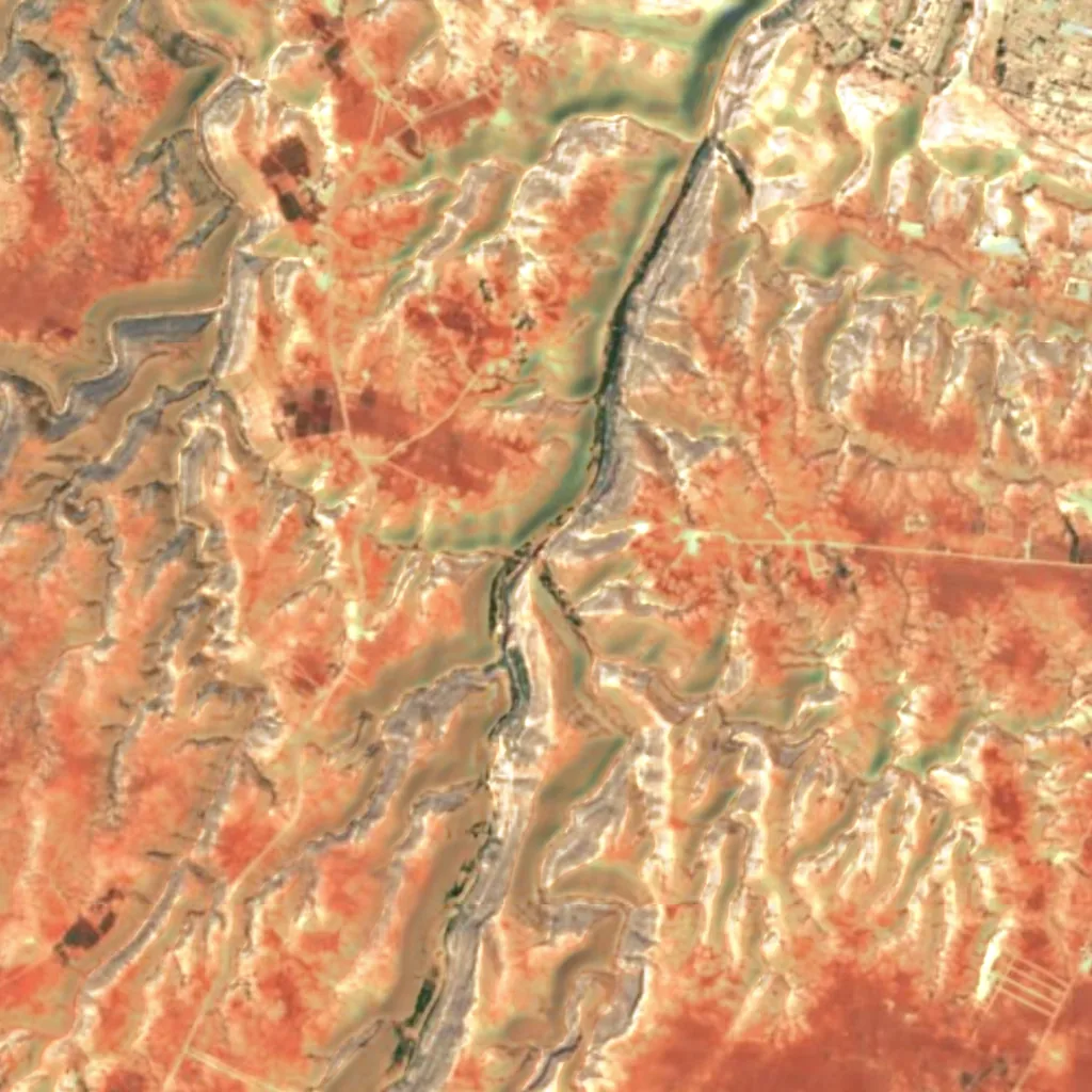 Derna waterfalls seen from above (Sentinel-2)