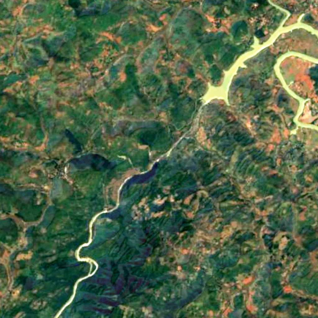 Duduma Waterfalls seen from above (Sentinel-2)