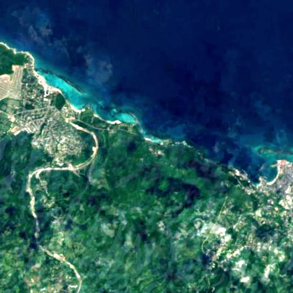 Dunn's River Falls seen from above (Sentinel-2)