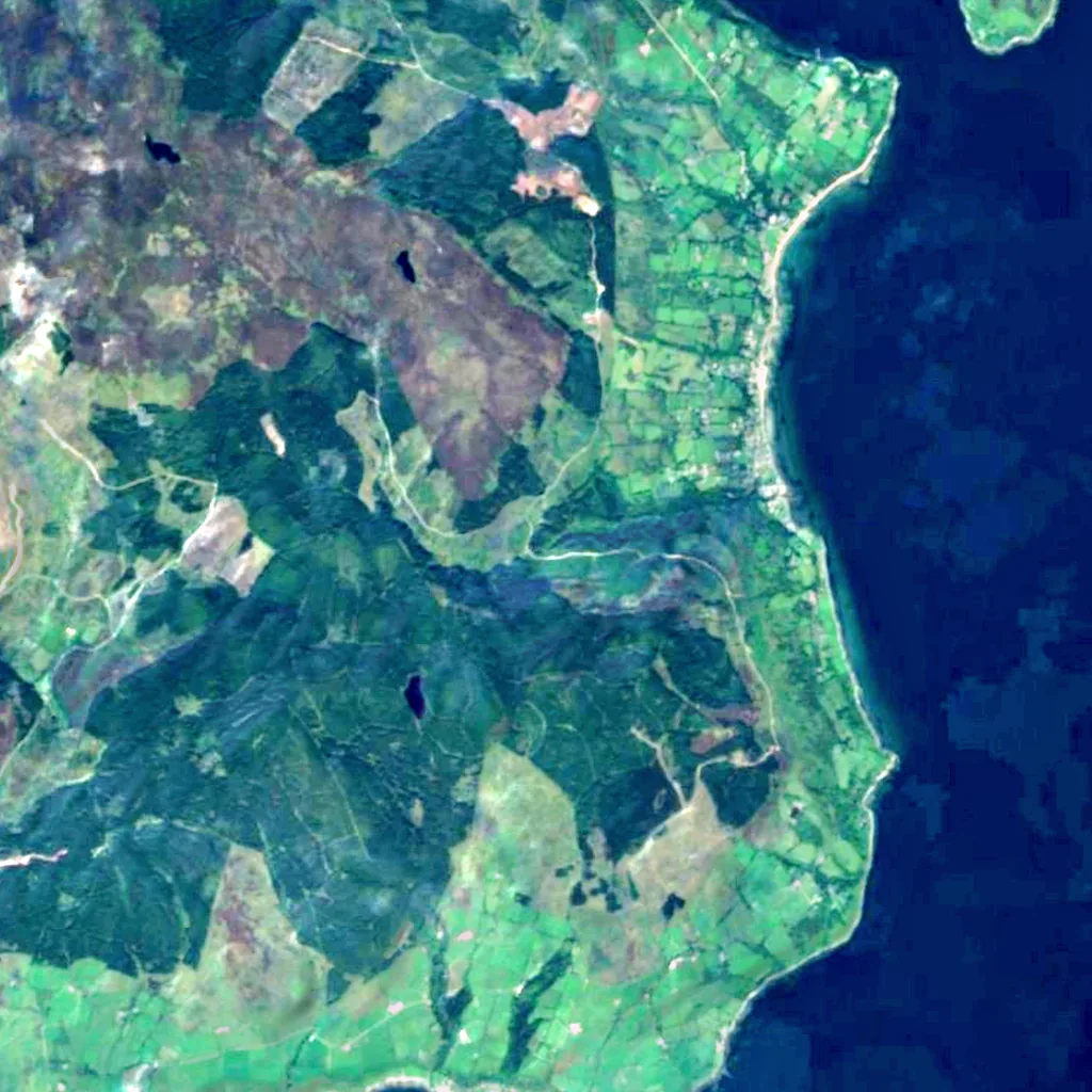 Eas a' Chrannaig seen from above (Sentinel-2)