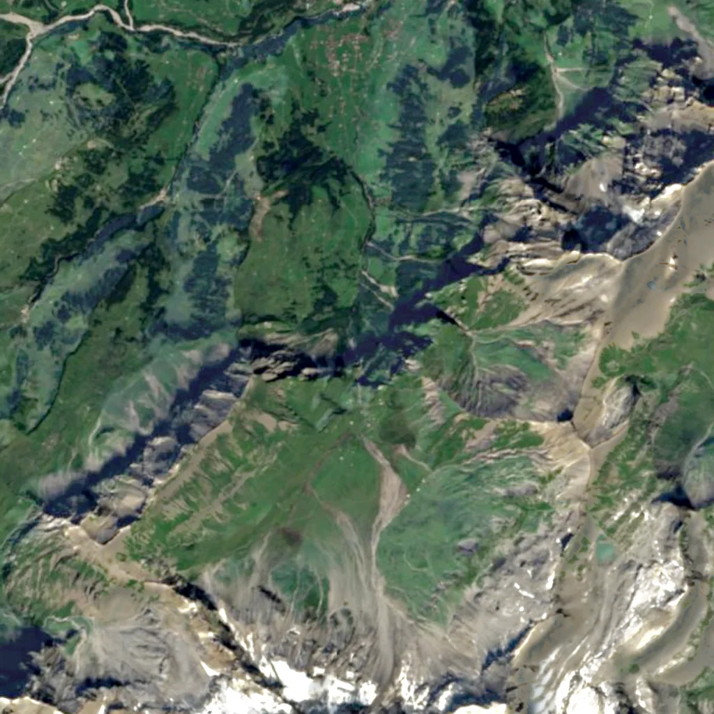 Engstligen falls seen from above (Sentinel-2)