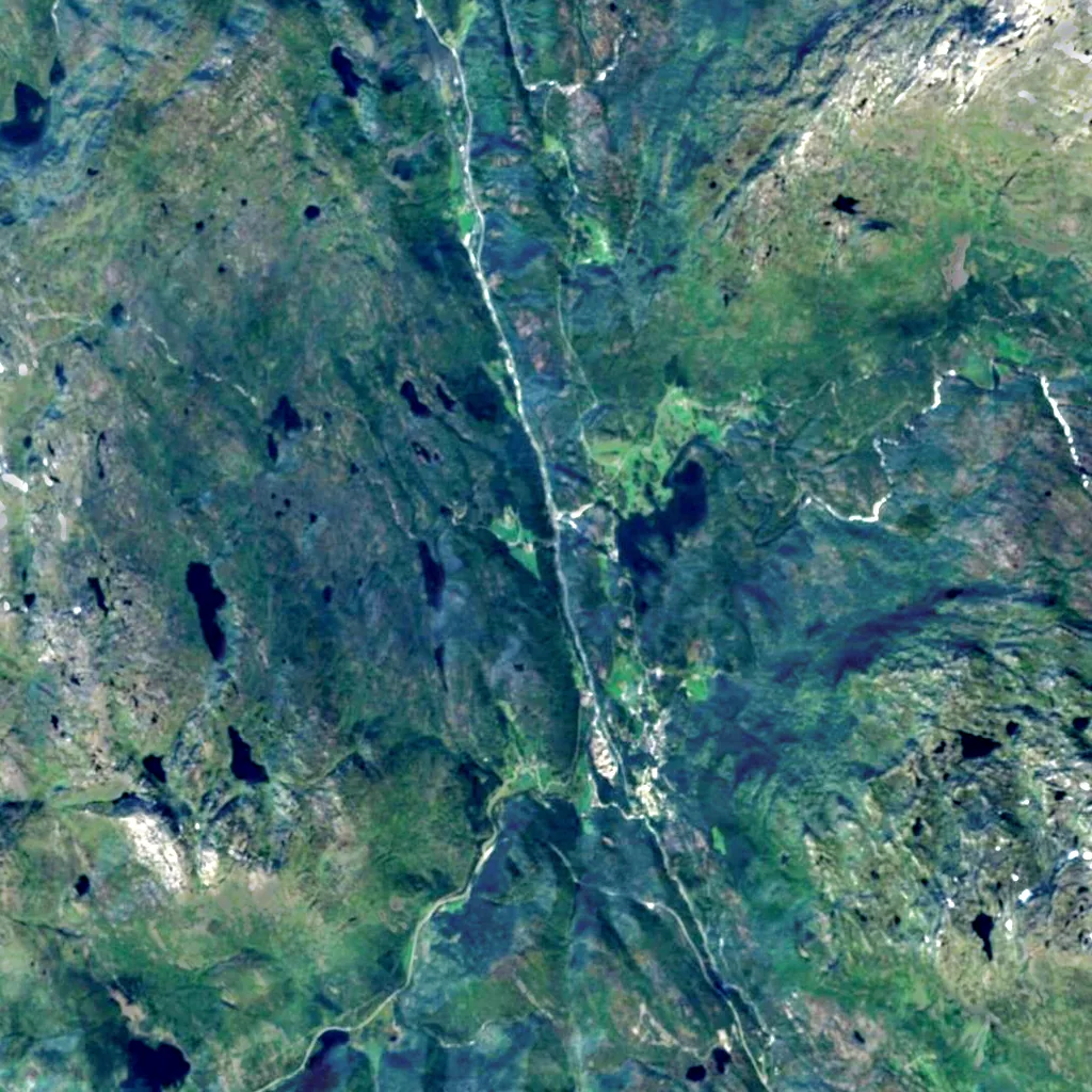 Espelandsfossen seen from above (Sentinel-2)