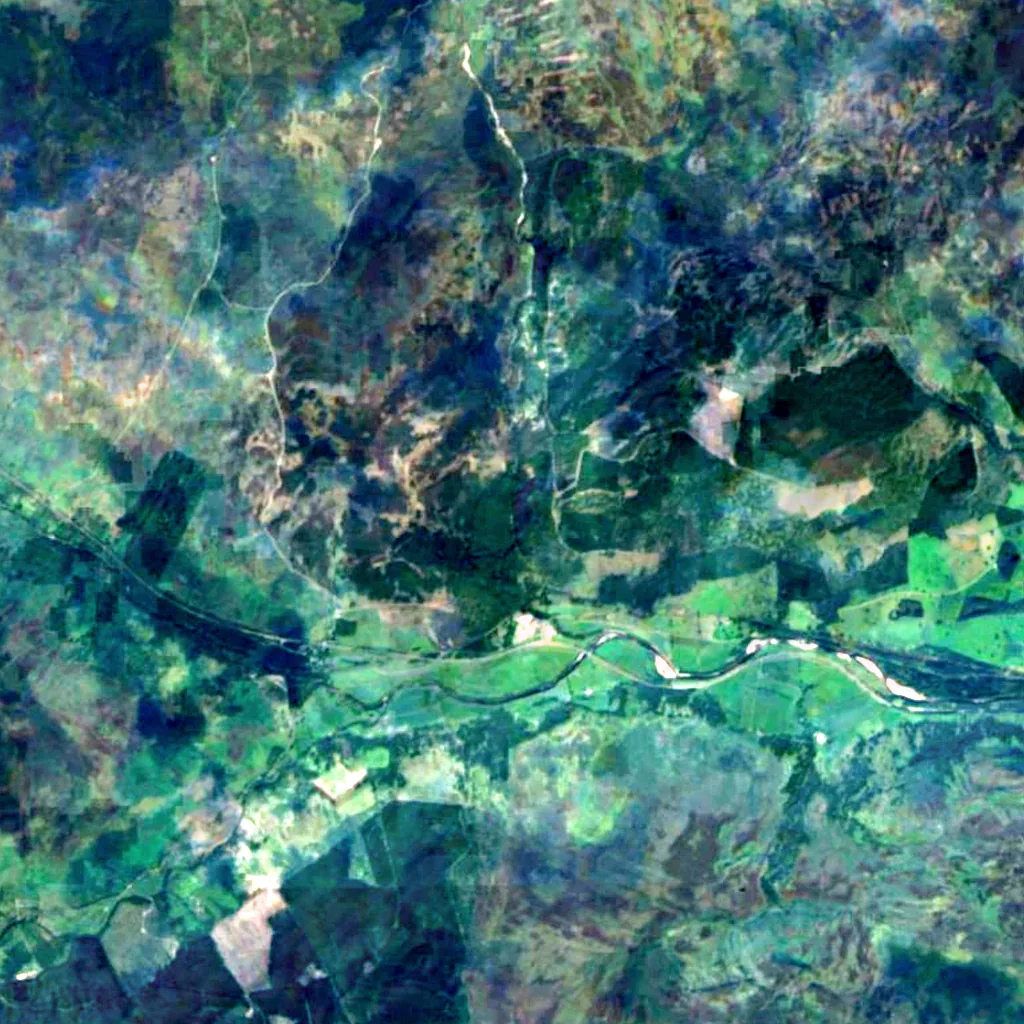 Falls of Bruar seen from above (Sentinel-2)