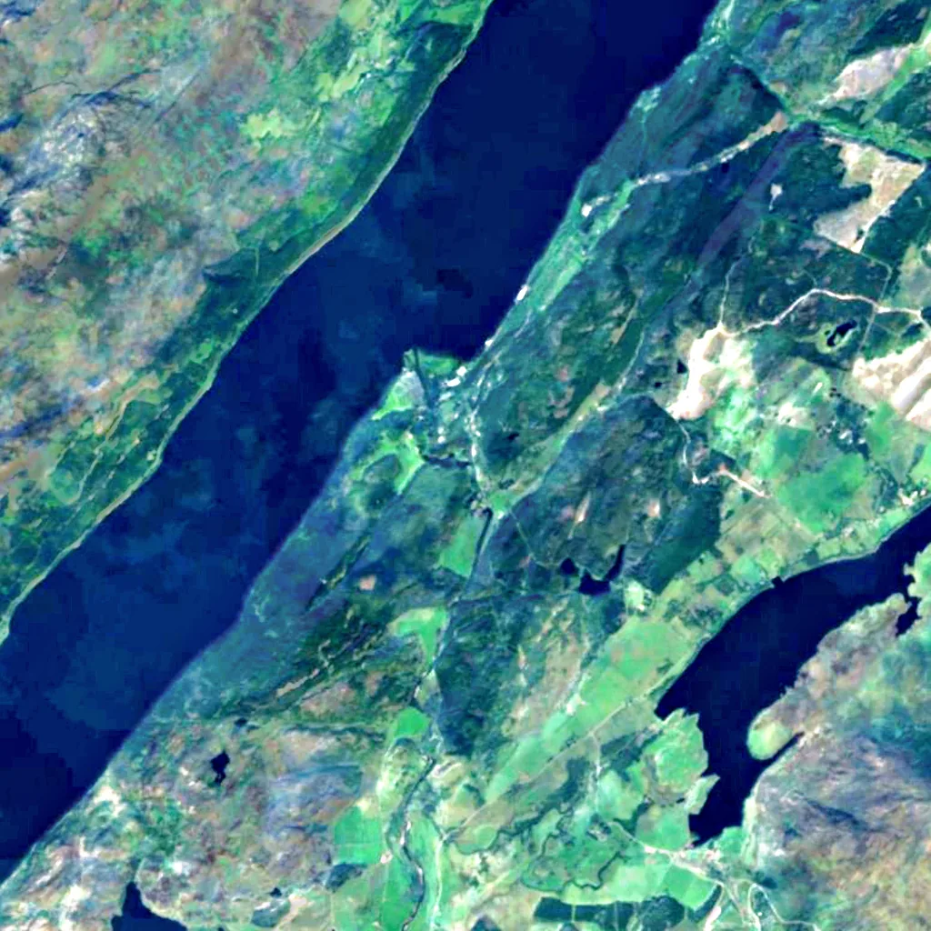 Falls of Foyers seen from above (Sentinel-2)