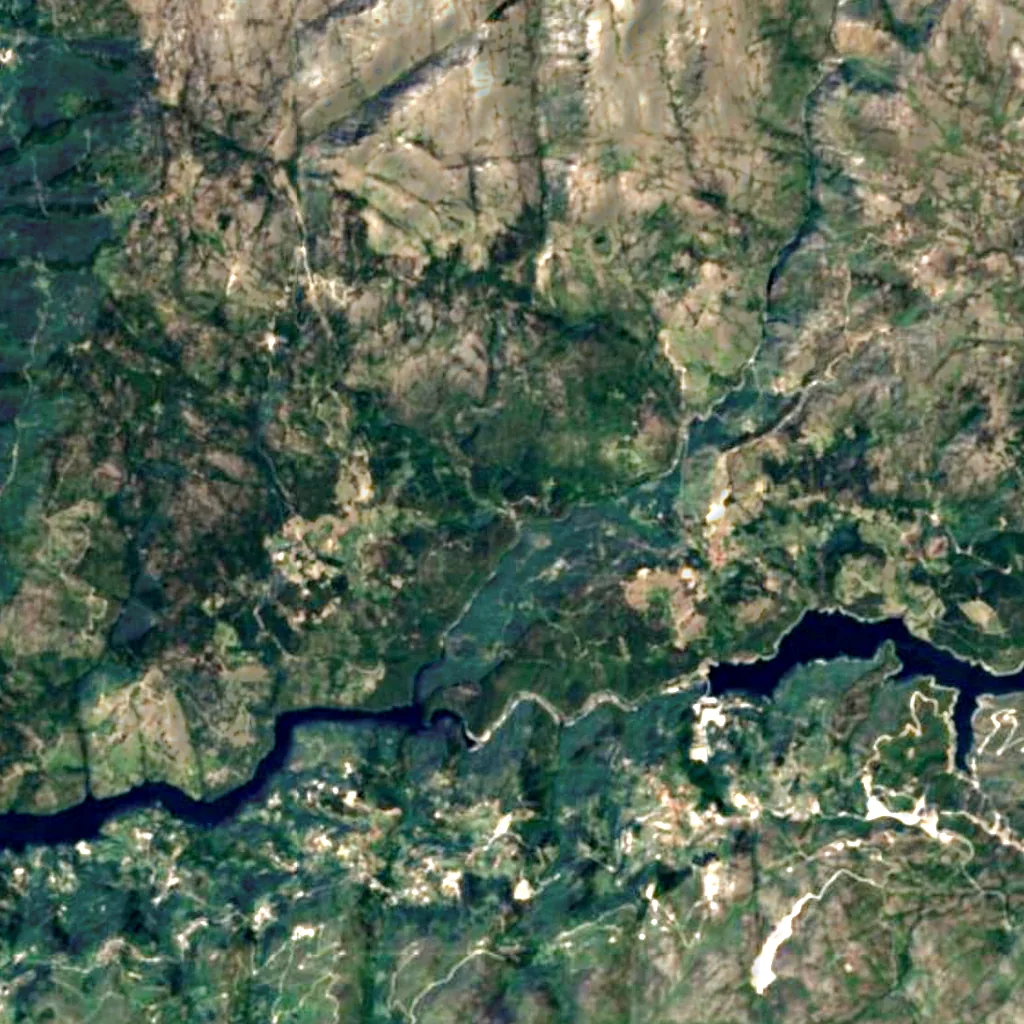 Fecha de Barjas waterfall seen from above (Sentinel-2)