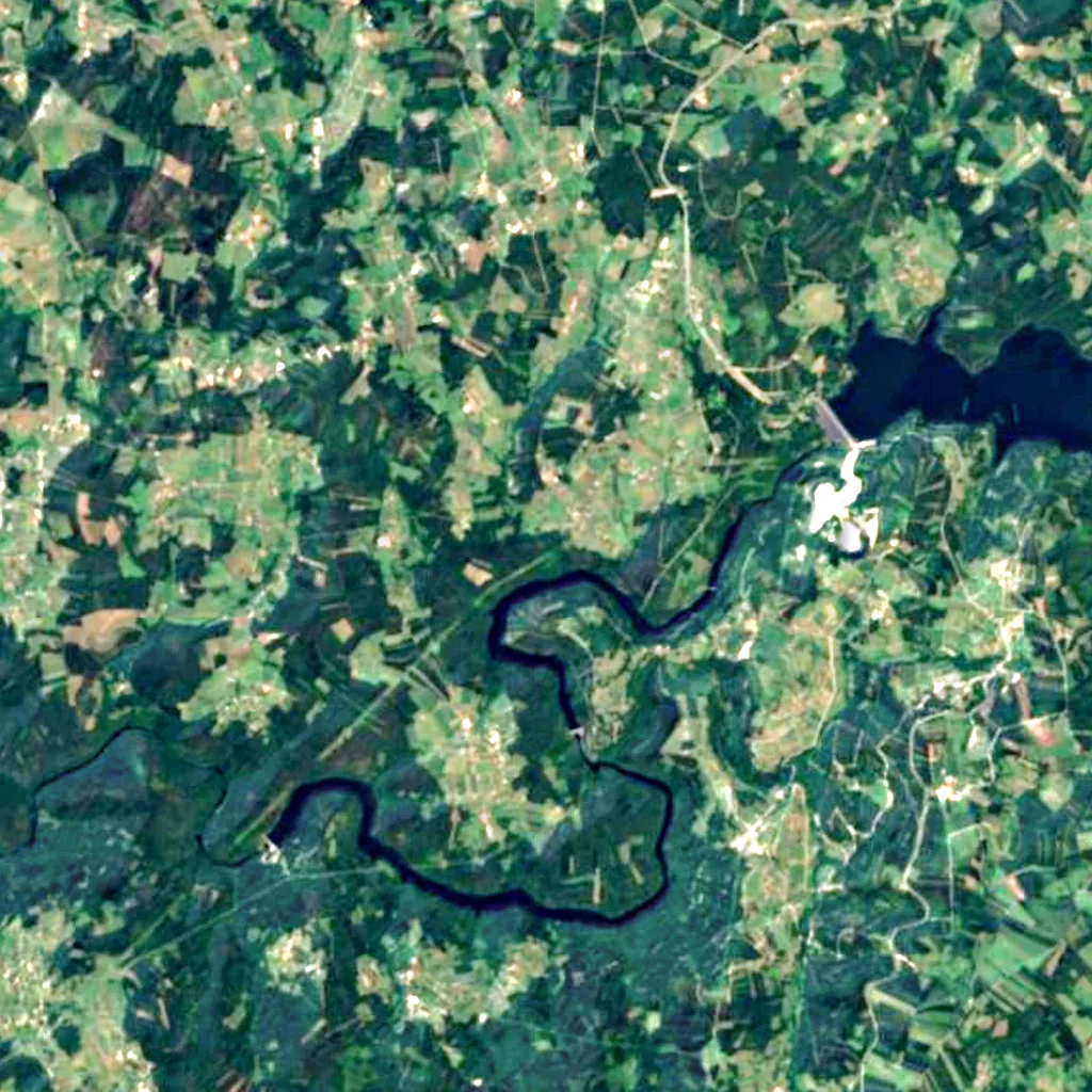 Fervenza das Hortas seen from above (Sentinel-2)