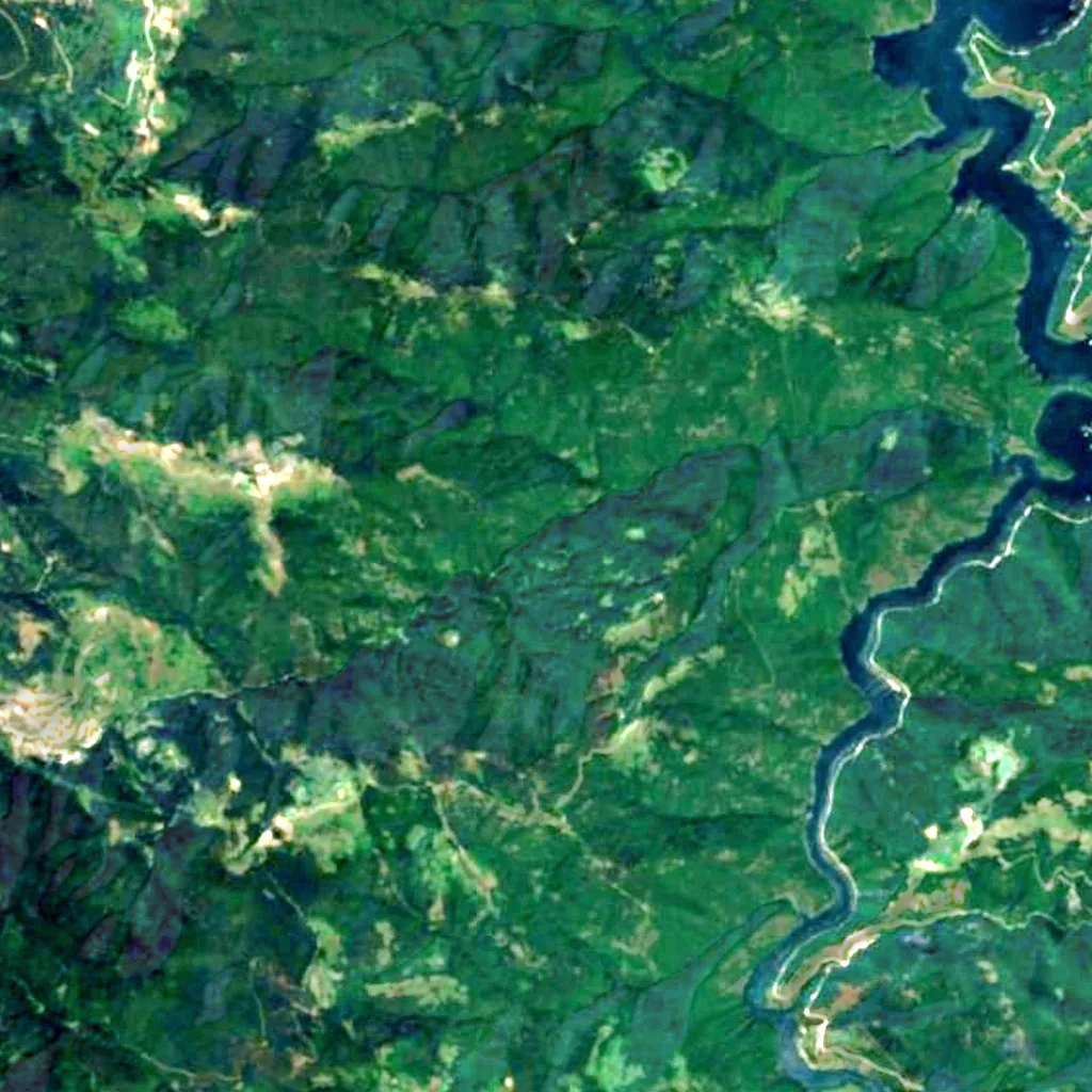 Fotinski Waterfall seen from above (Sentinel-2)