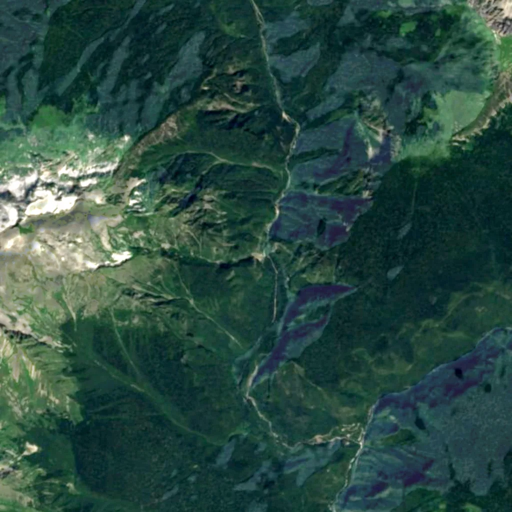 Gega Waterfall seen from above (Sentinel-2)