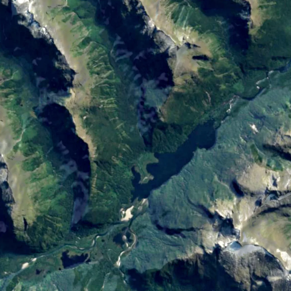 Giant Gate Falls seen from above (Sentinel-2)