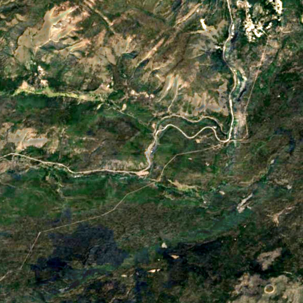 Gibbon Falls seen from above (Sentinel-2)