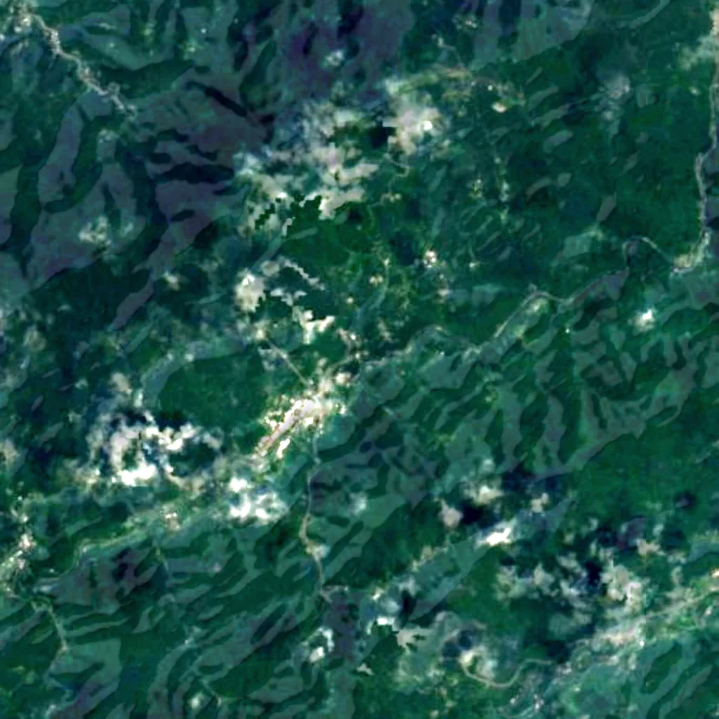 Glasses Hole Waterfall seen from above (Sentinel-2)