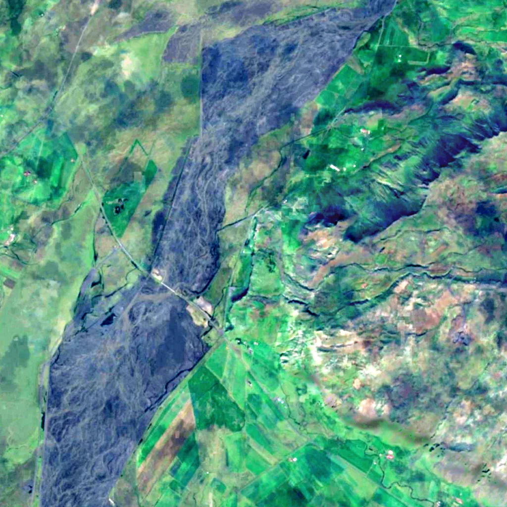 Gljufrafoss seen from above (Sentinel-2)
