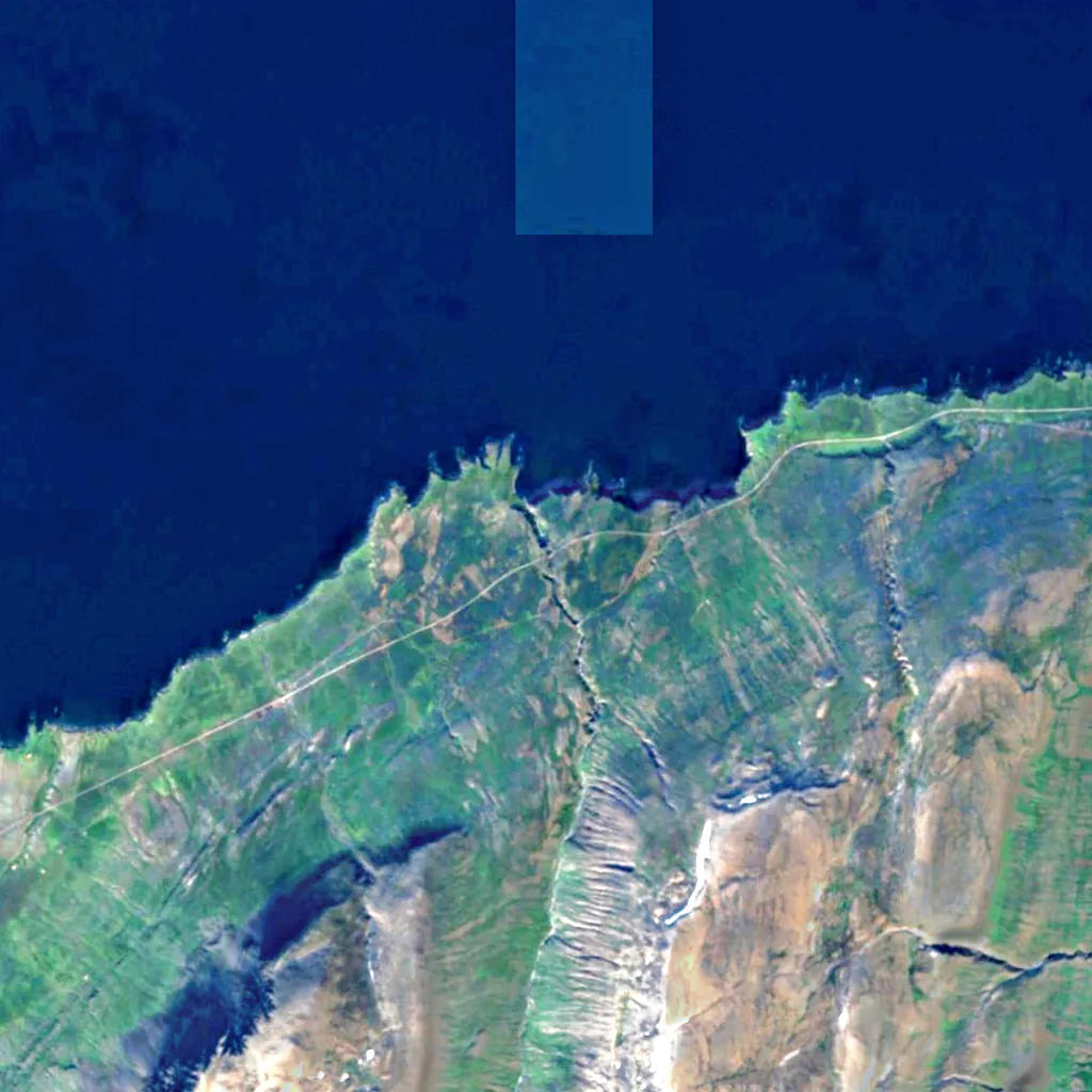 Gljúfursárfoss seen from above (Sentinel-2)