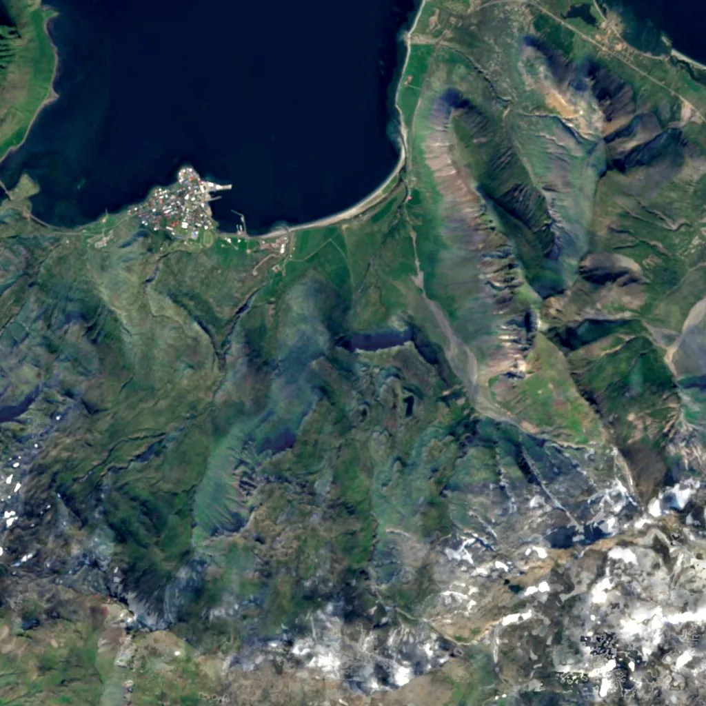 Grundarfoss seen from above (Sentinel-2)