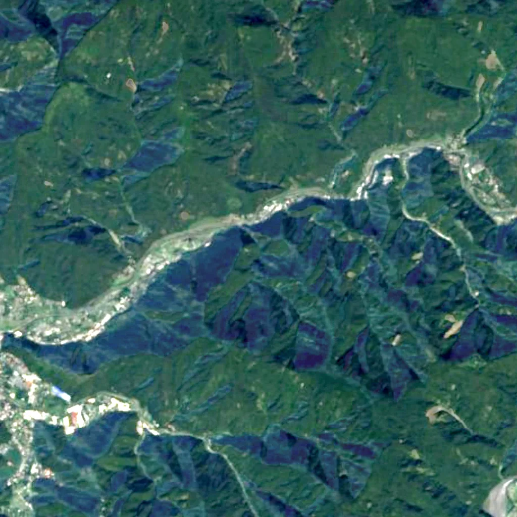 Guanyin Pubu seen from above (Sentinel-2)
