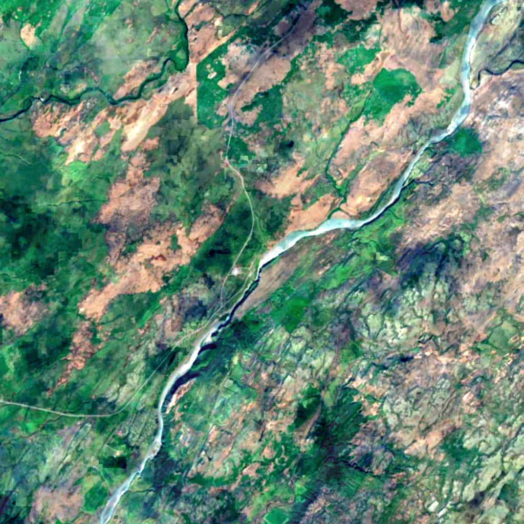 Gullfoss seen from above (Sentinel-2)