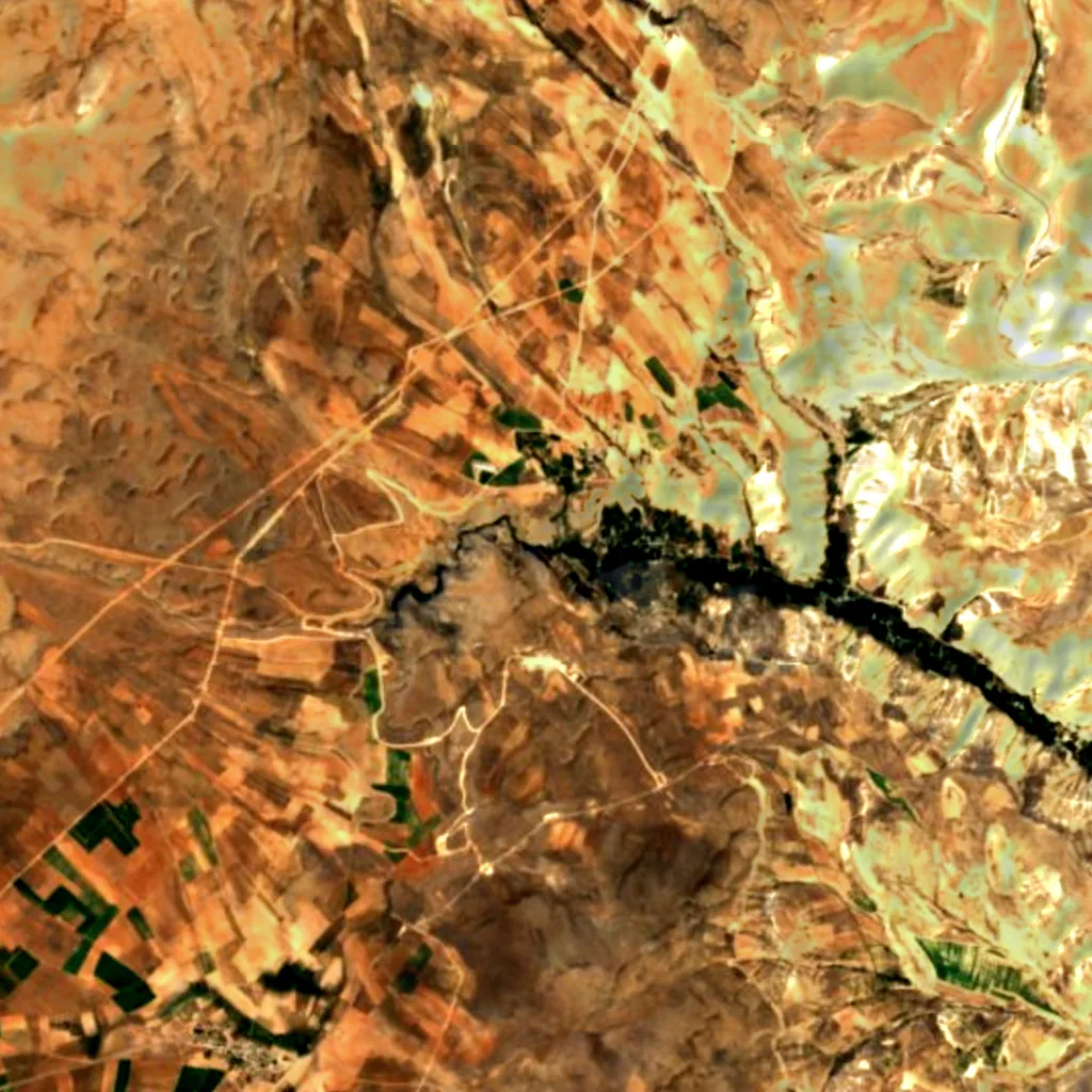 Günpınar Waterfall seen from above (Sentinel-2)