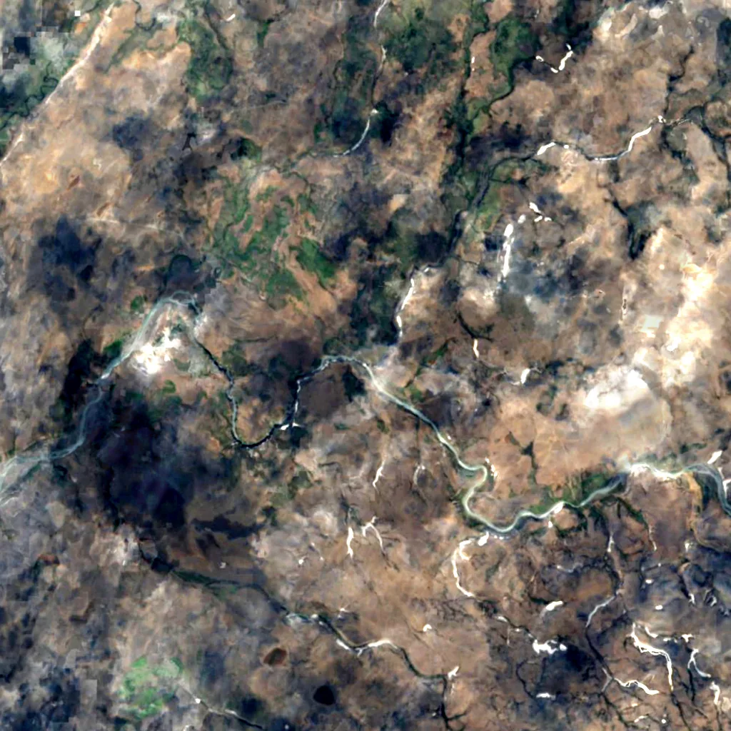 Gýgjarfoss seen from above (Sentinel-2)