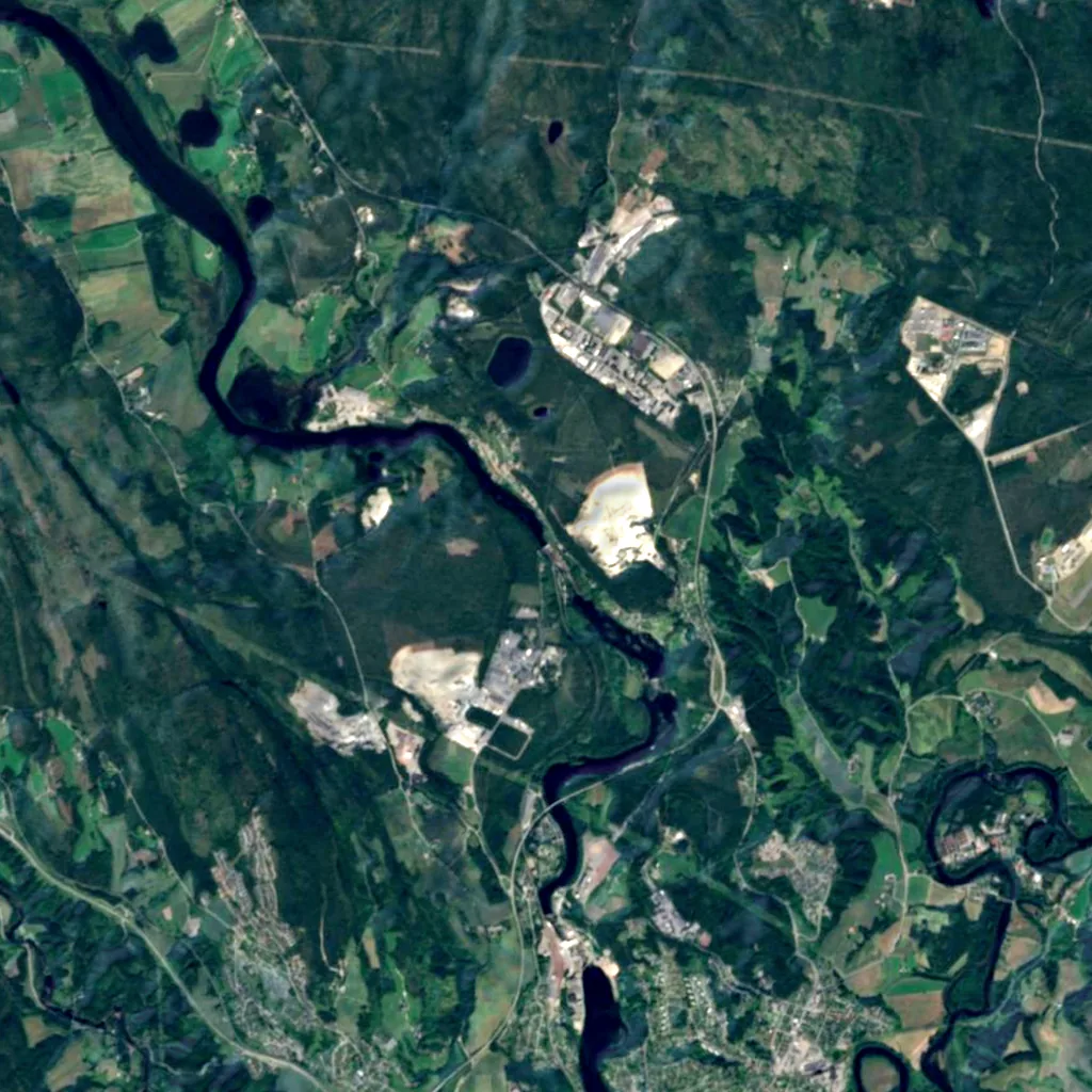 Hensfossen seen from above (Sentinel-2)
