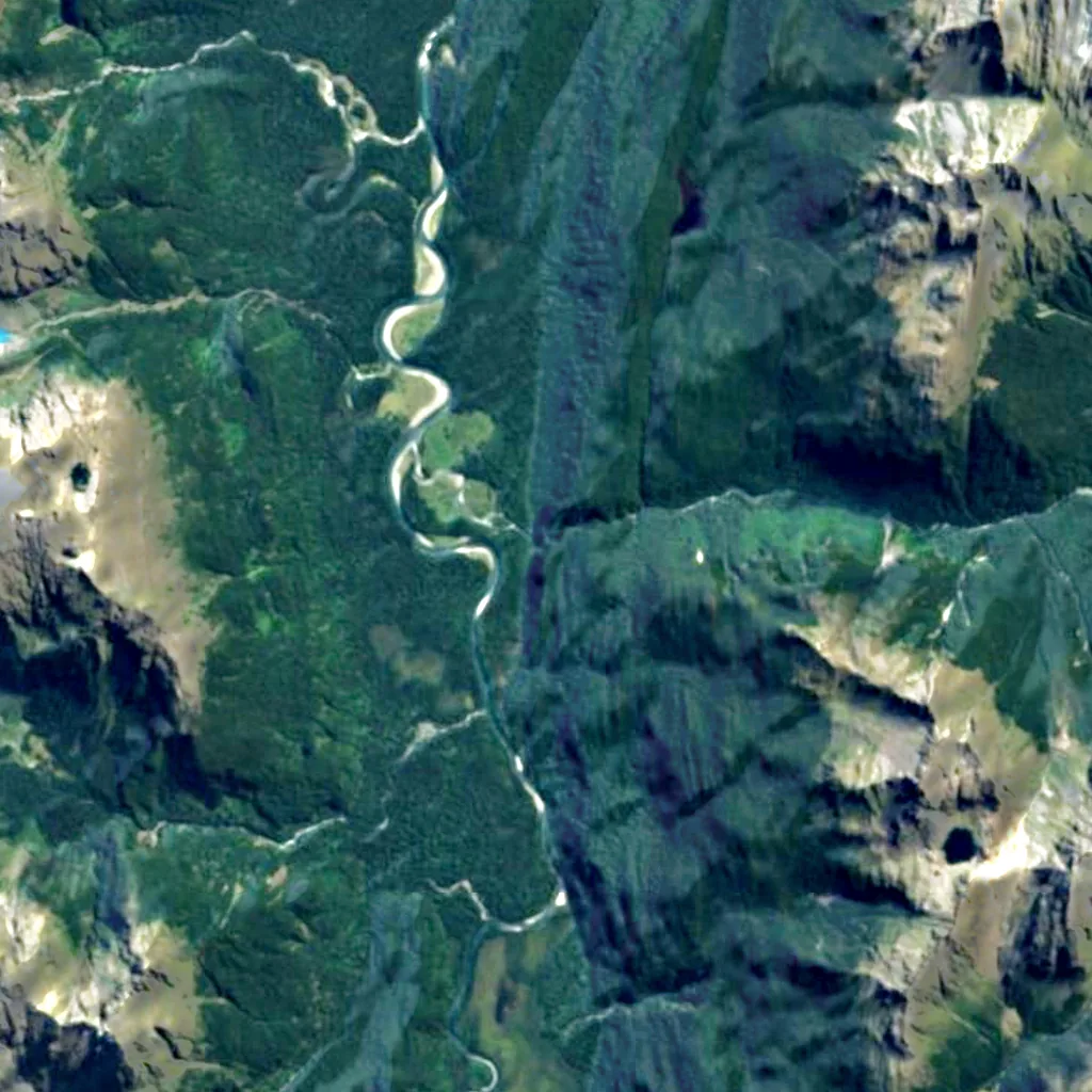 Hidden Falls seen from above (Sentinel-2)