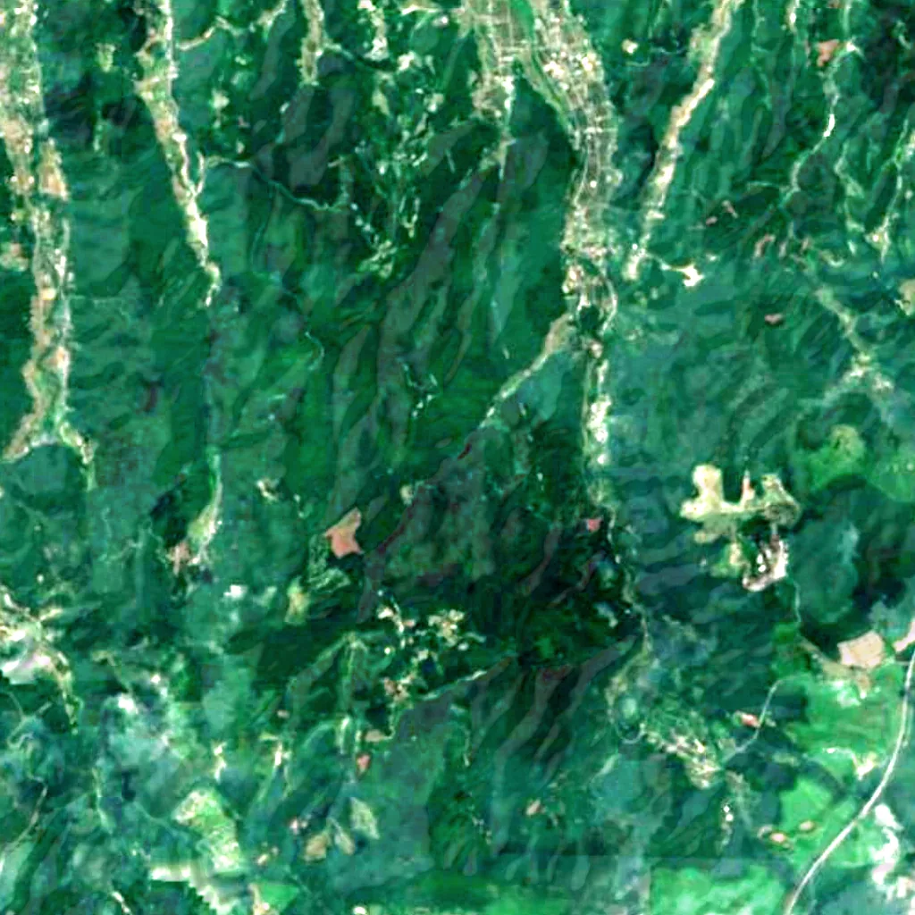 Higashishiiya Falls seen from above (Sentinel-2)