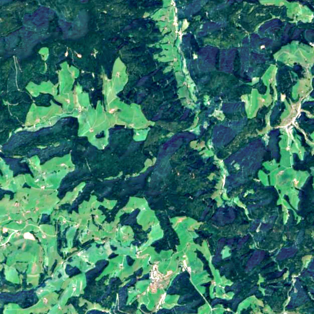 Hirschbach Falls seen from above (Sentinel-2)