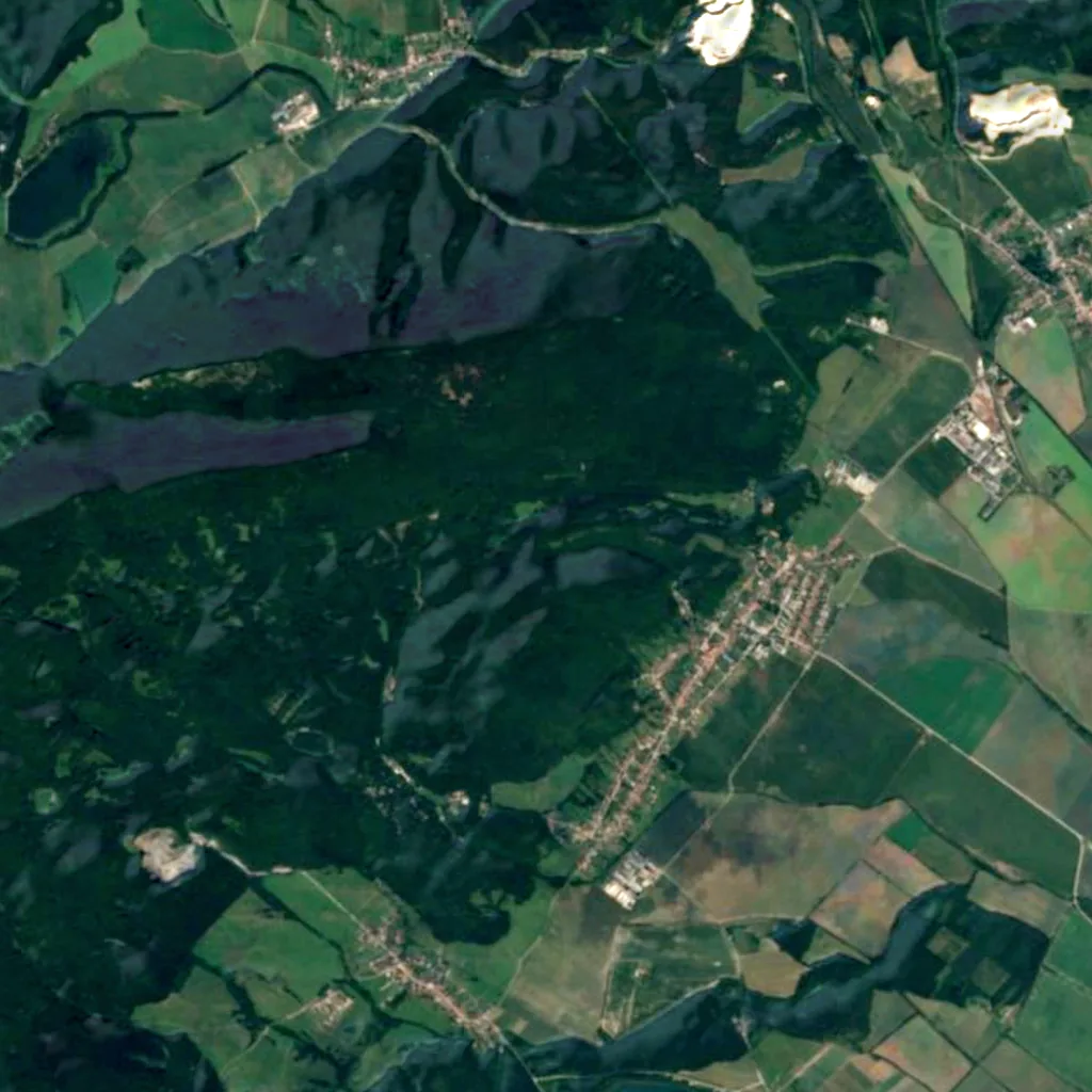 Hlbočiansky vodopád seen from above (Sentinel-2)