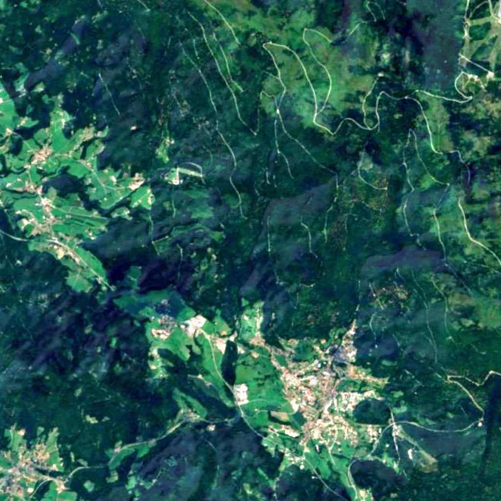 Hochfall im Moosbachtal seen from above (Sentinel-2)