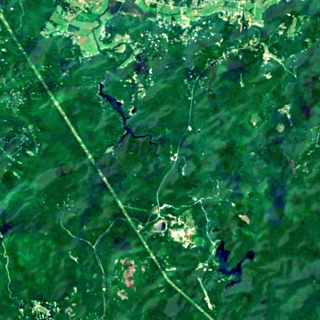 Hooker Falls seen from above (Sentinel-2)