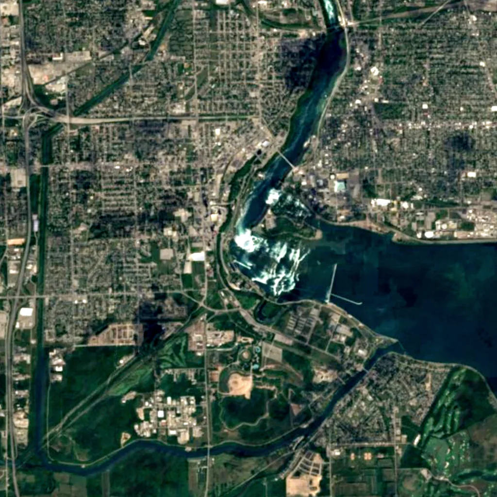 Horseshoe Falls seen from above (Sentinel-2)