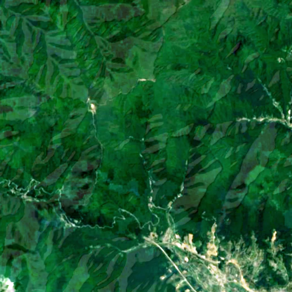Huibang Waterfall seen from above (Sentinel-2)
