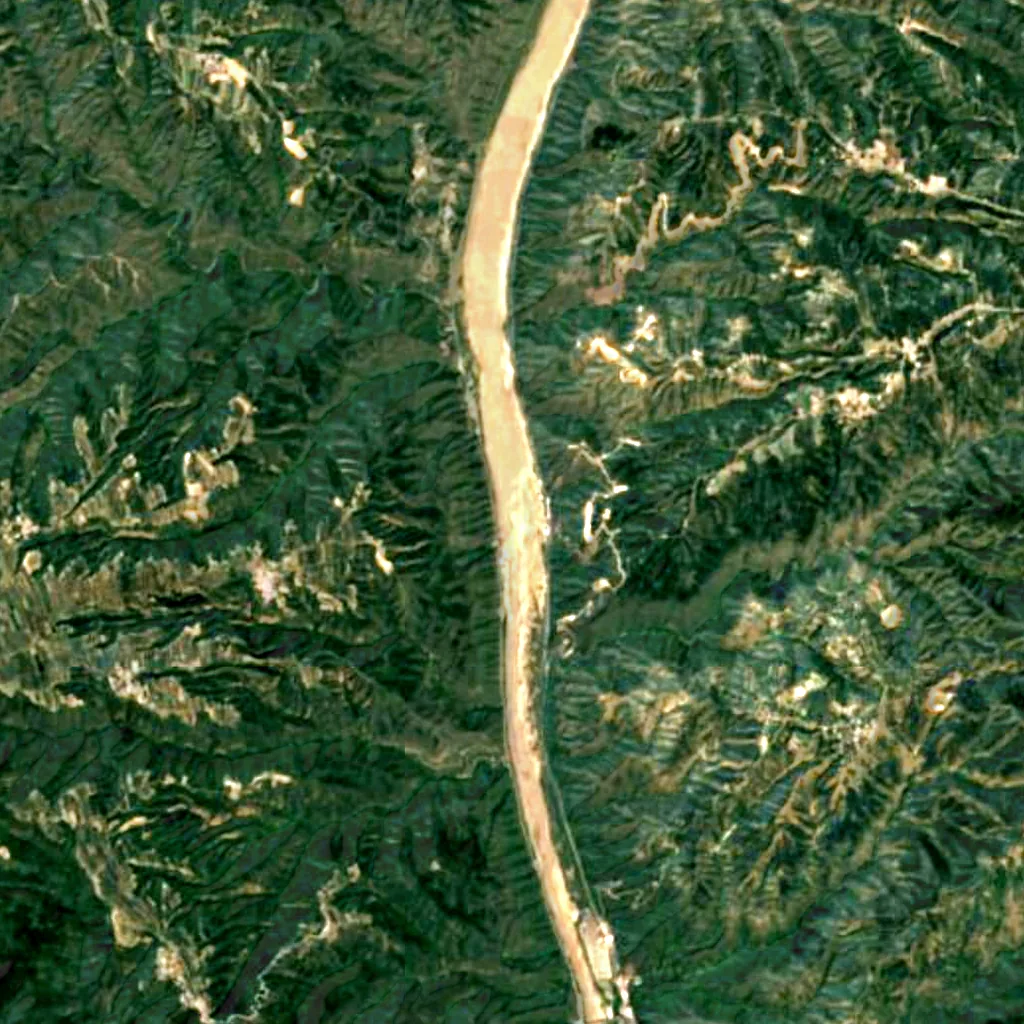 Hukou Waterfalls seen from above (Sentinel-2)