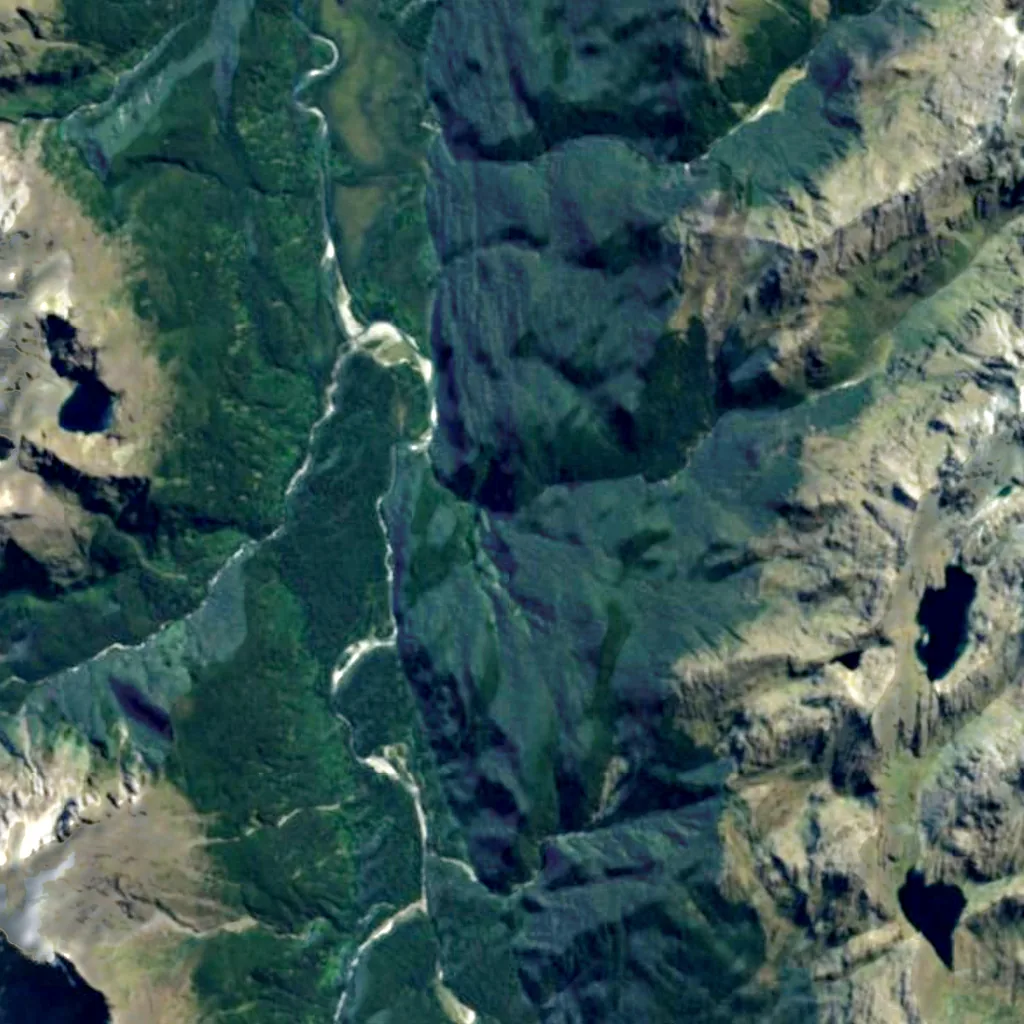 Humboldt Falls seen from above (Sentinel-2)