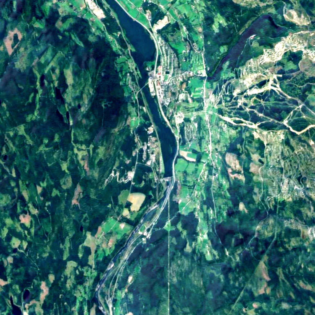 Hunderfossen seen from above (Sentinel-2)