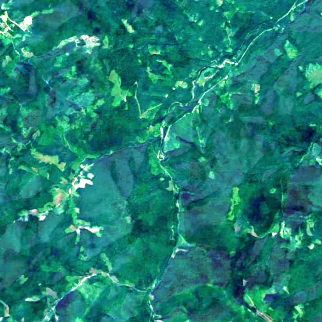 Hurkalo Ilemske Waterfall seen from above (Sentinel-2)