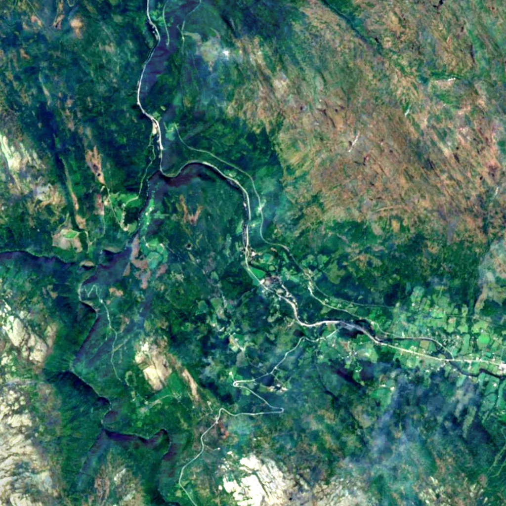 Hyttfossen seen from above (Sentinel-2)