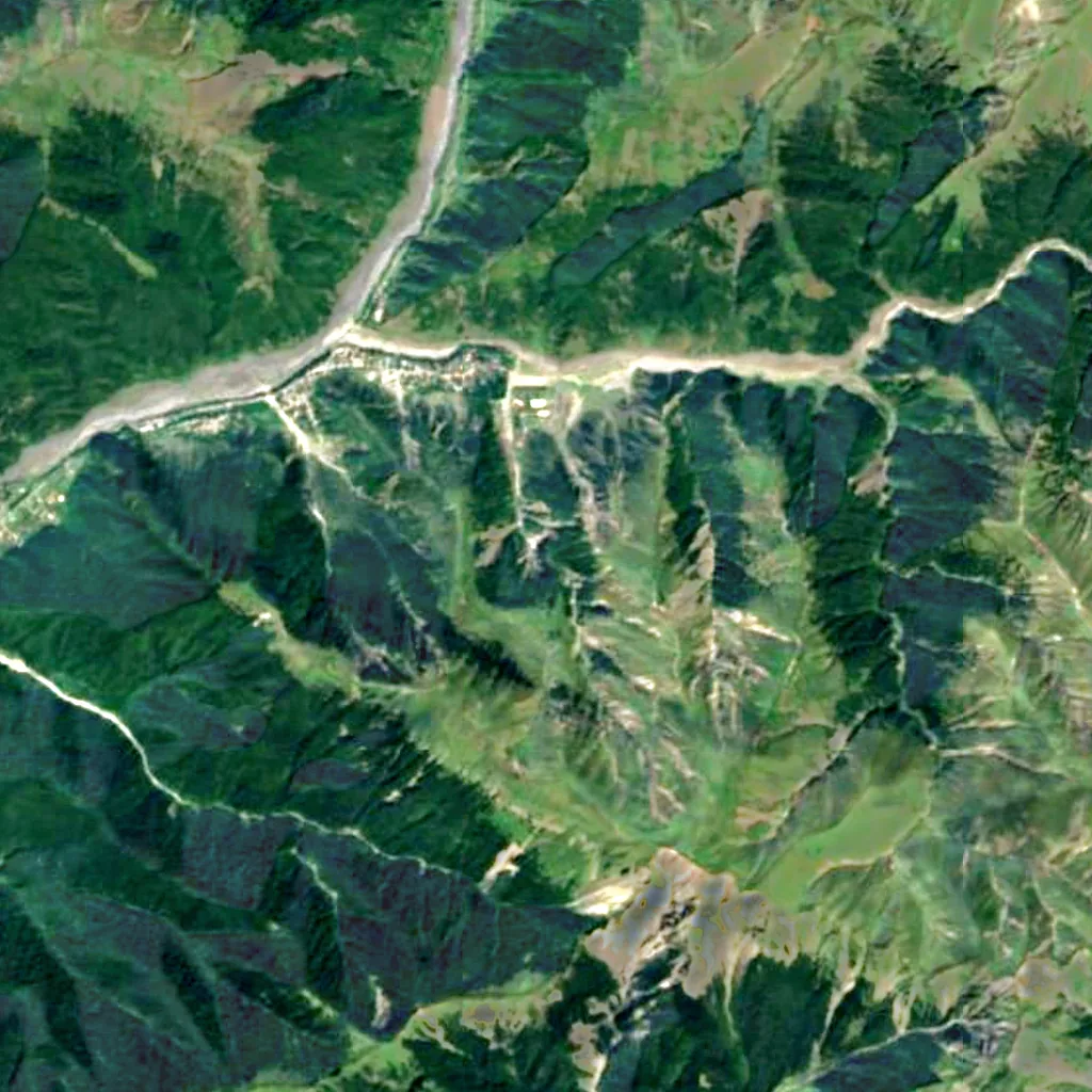 Ilisu Waterfall seen from above (Sentinel-2)