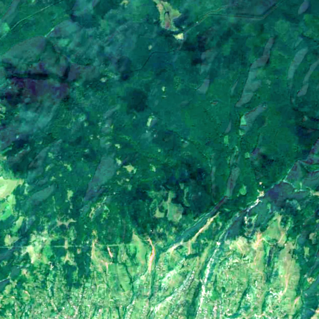 Ilnychka Waterfall seen from above (Sentinel-2)