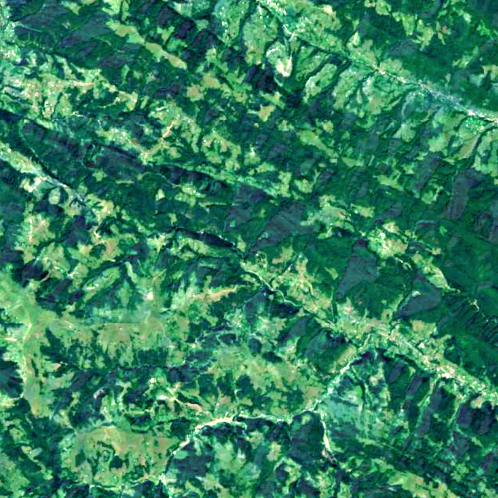 Ivanykha Waterfall seen from above (Sentinel-2)