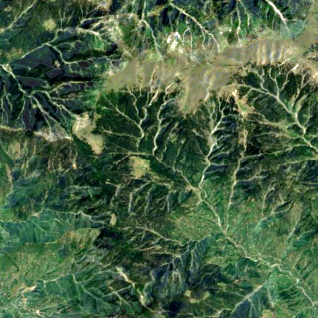 Jarogo Waterfall seen from above (Sentinel-2)