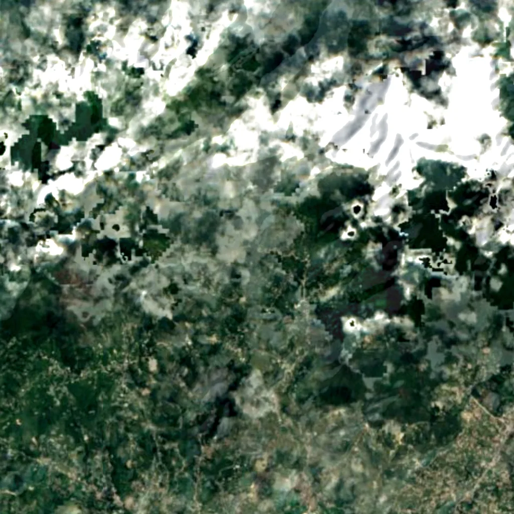 Jhor waterfall seen from above (Sentinel-2)
