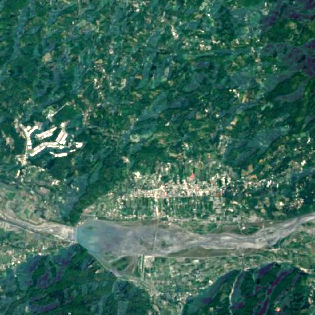 Jiji Waterfall seen from above (Sentinel-2)