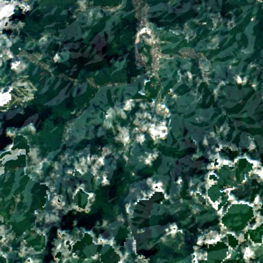 Jōren Falls seen from above (Sentinel-2)
