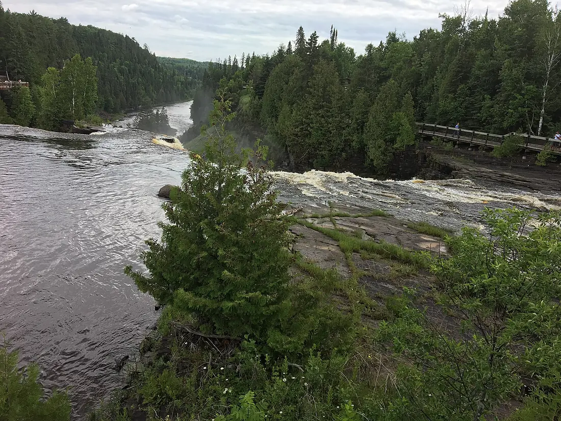 Looking down the falls
