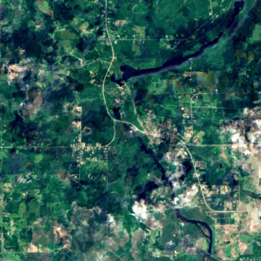 Kakabeka Falls seen from above (Sentinel-2)