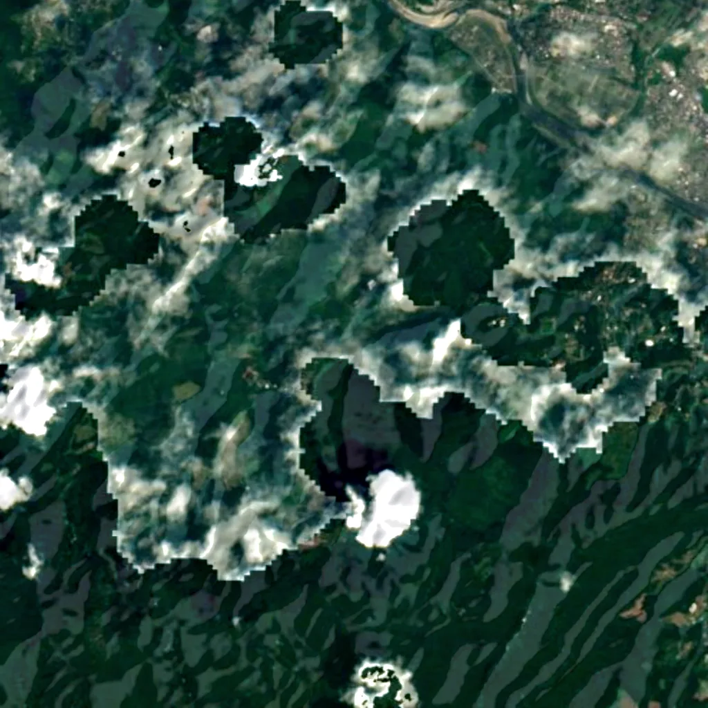 Kaname Falls seen from above (Sentinel-2)