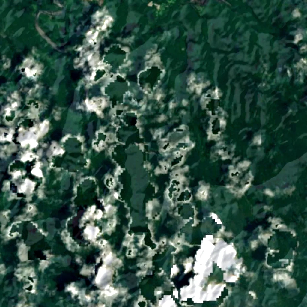 Kanpirē Falls seen from above (Sentinel-2)