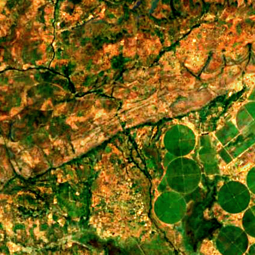 Karfiguéla waterfalls seen from above (Sentinel-2)